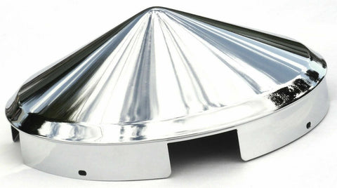 Front Hub Cap 4 Notch For Aluminum Wheel Cone Point Chrome 1" Lip UP#10149-Pair