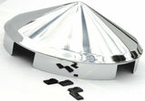 Front Hub Cap 4 Notch For Aluminum Wheel Cone Point Chrome 1" Lip UP#10149-Pair