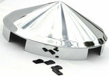 Front Hub Cap 4 Notch For Aluminum Wheel Cone Point Chrome 1" Lip UP#10149-Pair