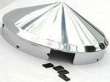 Front Hub Cap 4 Notch For Aluminum Wheel Cone Point Chrome 1" Lip UP#10149-Pair