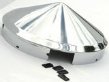 Front Hub Cap 4 Notch For Aluminum Wheel Cone Point Chrome 1" Lip UP#10149-Pair