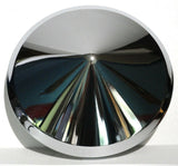 Front Hub Caps 6 Uneven Notches Cone Pointed Chrome 7/16" Lip UP#10168-Pair
