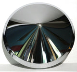 Front Hub Caps 6 Uneven Notches Cone Pointed Chrome 7/16" Lip UP#10168-Pair