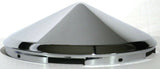 Front Hub Caps 6 Uneven Notches Cone Pointed Chrome 7/16" Lip UP#10168-Pair