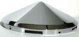 Front Hub Caps 6 Uneven Notches Cone Pointed Chrome 7/16" Lip UP#10168-Pair