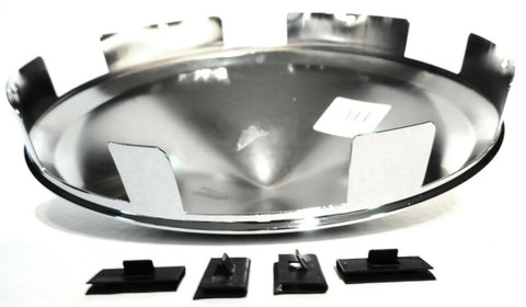 UP Front Hub Caps 6 Uneven Notches Cone Pointed Chrome 1" Lip #10169-Pair