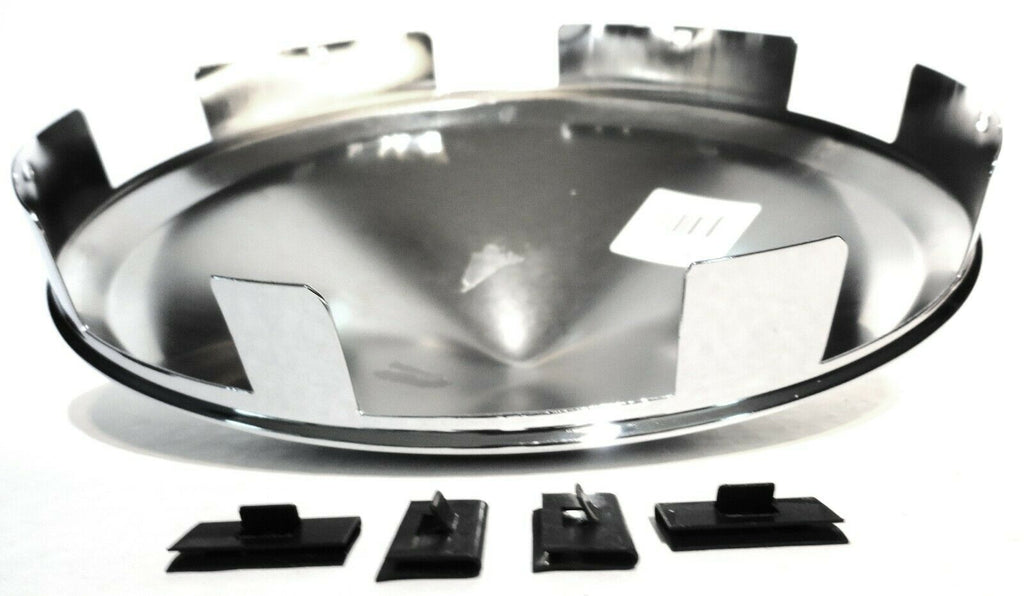 UP Front Hub Caps 6 Uneven Notches Cone Pointed Chrome 1" Lip #10169-Pair