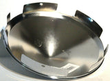 UP Front Hub Caps 6 Uneven Notches Cone Pointed Chrome 1" Lip #10169-Pair