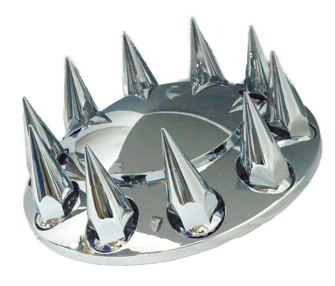Front Axle Covers 33 mm Spike Screw-On Lug Nuts Dome Hub Cap UP#10252 Pair