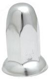 Lug Nut Covers 33mm Bullet w/Flange Push on Chrome Steel 3" #10265 Set of 20