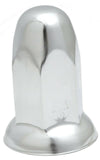 Lug Nut Covers 33 mm Bullet w/Flange Push on Chrome Steel 3" #10265 Set of 40
