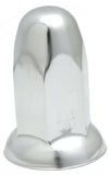 Lug Nut Covers 33 mm Bullet w/Flange Push on Chrome Steel 3" #10265 Set of 5
