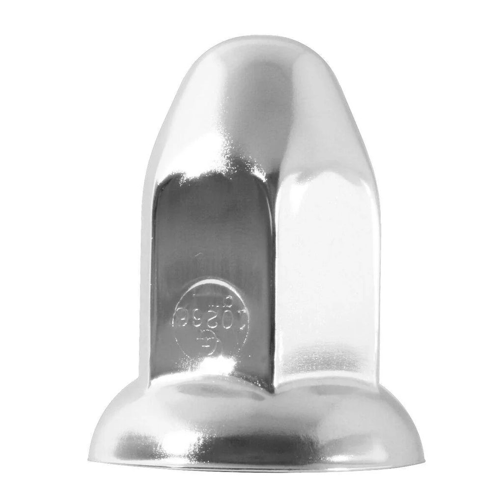 Lug Nut Covers 33mm Push-On Bullet Chrome Steel 2 1/2" Tall #10266 Set of 5