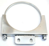 Exhaust Brackets 6" U-Bolt Style with Tab for Peterbilt Chrome UP#10292-Set of 2