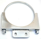 Exhaust Brackets 6" U-Bolt Style with Tab for Peterbilt Chrome UP#10292-Set of 2