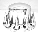 Chrome Axle Covers Combo Kit Front Rear Dome Hub Caps 33mm Spike Lug Nut Covers