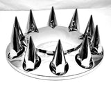 Chrome Axle Covers Combo Kit Front Rear Dome Hub Caps 33mm Spike Lug Nut Covers
