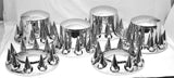 Chrome Axle Covers Combo Kit Front Rear Dome Hub Caps 33mm Spike Lug Nut Covers