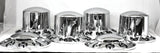 Chrome Axle Covers Combo Kit Front Rear Dome Hub Caps 33mm Spike Lug Nut Covers