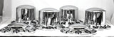 Chrome Axle Covers Combo Kit Front Rear Dome Hub Caps 33mm Spike Lug Nut Covers