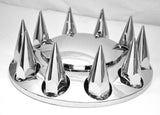 Chrome Axle Covers Combo Kit Front Rear Dome Hub Caps 33mm Spike Lug Nut Covers
