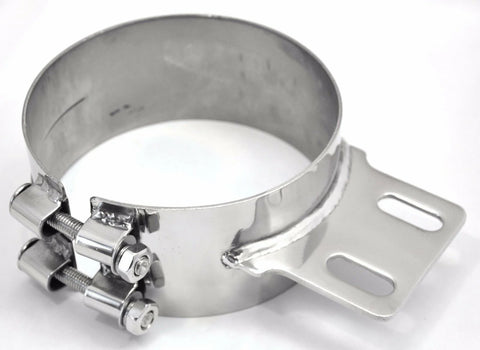 Stack Exhaust Butt Joint Clamp Straight Bracket for 6” Stack Stainless UP#10320