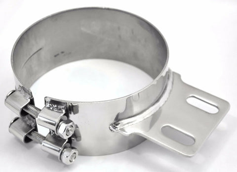 Stack Exhaust Butt Joint Clamp Straight Bracket for 6” Stack Stainless UP#10320