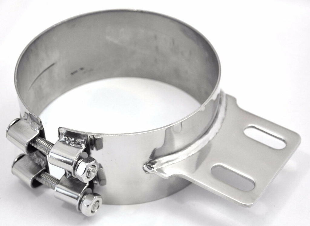 Stack Exhaust Butt Joint Clamp Straight Bracket for 6” Stack Stainless UP#10320