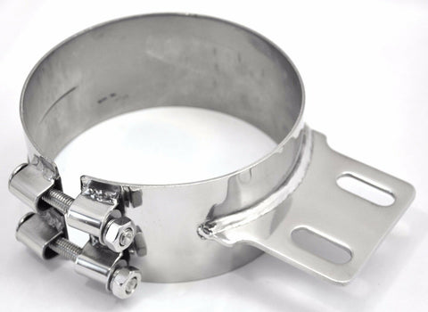 Stack Exhaust Butt Joint Clamp Straight Bracket for 6” Stack Stainless UP#10320
