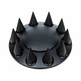 UP Front Axle Cover Matte Black Dome Hub Cap 33 mm Spike Screw-on #10341 Each