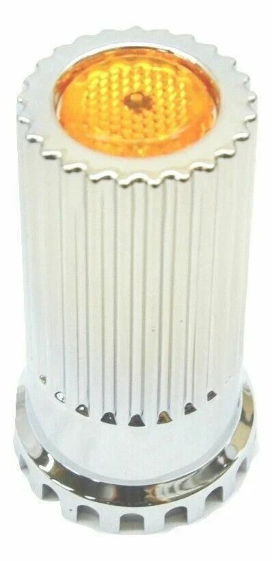 Lug Nut Covers 33mm Push-On Flat Top Amber Reflector 4" GG#10360 Set of 5
