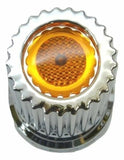 Lug Nut Covers 33mm Push-On Flat Top Amber Reflector 4" GG#10360 Set of 5