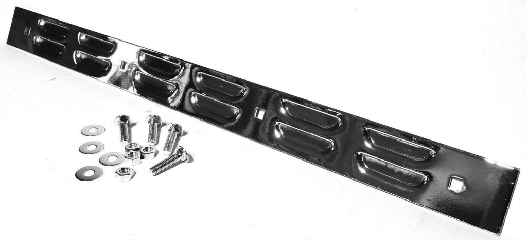 Rear Top Mudflap Plates 24" x 2" Louvered Bolt On Chrome 4 Holes UP#10400 Pair