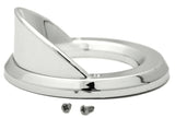 Light Grommet Bezel 2 1/2" Round w/Visor Chrome Plastic 2 Screw UP#10482 Each