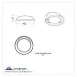 Light Bezel for 4" Round Light w/ Visor Chrome Plastic 5 3/4" OD. UP#10483 Each