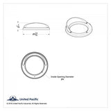 Light Bezel for 4" Round Light w/ Visor Chrome Plastic 5 3/4" OD. UP#10483 Each
