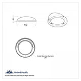Light Bezel for 4" Round Light w/ Visor Chrome Plastic 5 3/4" OD. UP#10483 Each
