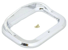 Rectangular Light Bezel with Visor Chrome Plastic 3 Screw 5 5/16" UP#10485 Pair
