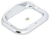 Rectangular Light Bezel with Visor Chrome Plastic 3 Screw 5 5/16" UP#10485 Pair