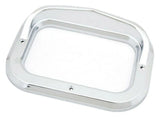 Rectangular Light Bezel with Visor Chrome Plastic 3 Screw 5 5/16" UP#10485 Pair