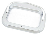 Rectangular Light Bezel with Visor Chrome Plastic 3 Screw 5 5/16" UP#10485 Pair
