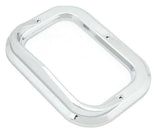 Rectangular Light Bezel with Visor Chrome Plastic 3 Screw 5 5/16" UP#10485 Pair