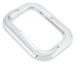 Rectangular Light Bezel with Visor Chrome Plastic 3 Screw 5 5/16" UP#10485 Pair
