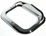 Rectangular Light Bezel with Visor Chrome Plastic 3 Screw 5 5/16" UP#10485 Pair