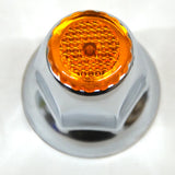 Lug Nut Covers 33mm Push-On Amber Reflector Chrome 2" Tall GG#10490 Set of 5
