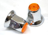 Lug Nut Covers 33mm Push-On Amber Reflector Chrome 2" Tall GG#10490 Set of 5