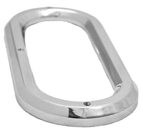 UP Light Bezel/Trim for 6.5" Oval Light Plain Chrome Plastic 3 Screw #10490 Pair