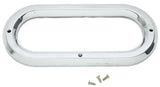 UP Light Bezel/Trim for 6.5" Oval Light Plain Chrome Plastic 3 Screw #10490 Pair