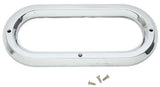UP Light Bezel/Trim for 6.5" Oval Light Plain Chrome Plastic 3 Screw #10490 Pair