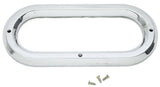 UP Light Bezel/Trim for 6.5" Oval Light Plain Chrome Plastic 3 Screw #10490 Pair